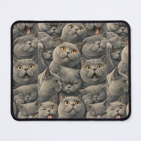 Item preview, Cute British Shorthair Faces Portrait Collage designed and sold by merchxwear.