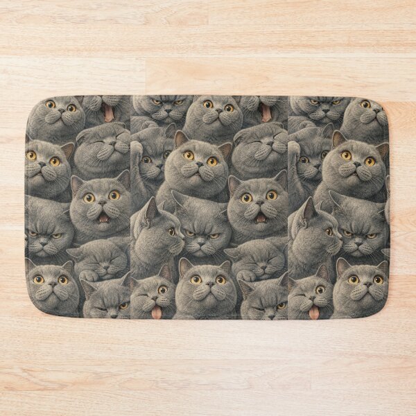 Item preview, Cute British Shorthair Faces Portrait Collage designed and sold by merchxwear.