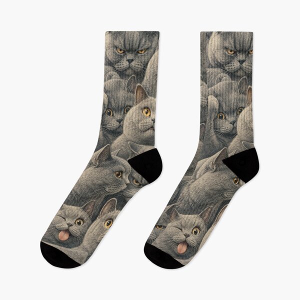 Item preview, Cute British Shorthair Faces Portrait Collage designed and sold by merchxwear.