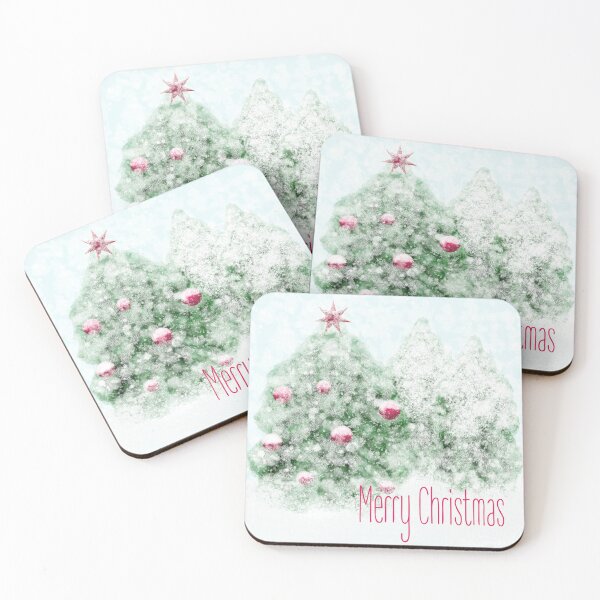 Item preview, Watercolor Snowy Christmas Tree Print designed and sold by photossmirnov.