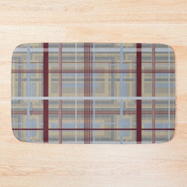 Item preview, Wheat & Blue Plaid — Textured Stripes with Deep Burgundy Contrast designed and sold by FaireWaveArt.