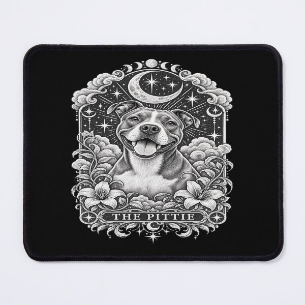 Item preview, Dog Mom Pit Bull Tarot Moon Art designed and sold by POD DYNASTY | Original Print On Demand T-Shirt Graphics.