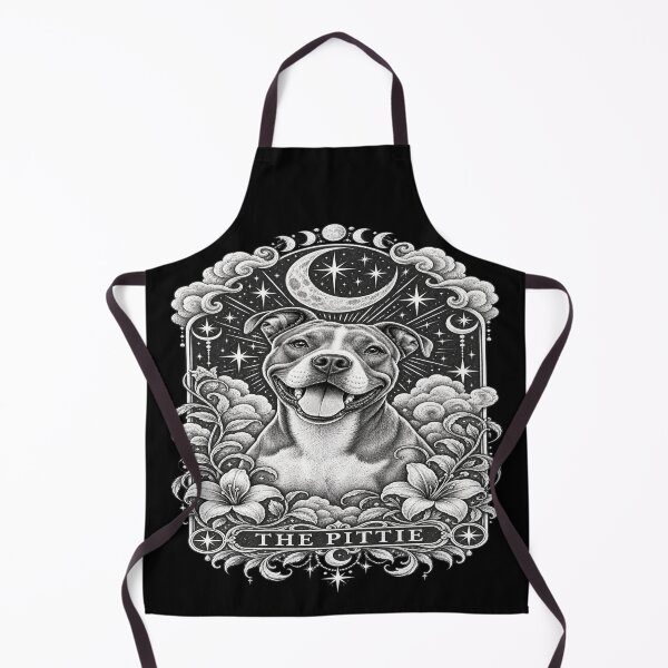 Item preview, Dog Mom Pit Bull Tarot Moon Art designed and sold by POD DYNASTY | Original Print On Demand T-Shirt Graphics.