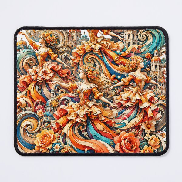 Item preview, Baroque Floral Dreams – Mediterranean Women, Roses and Ornamental Swirls designed and sold by ChicClicker.