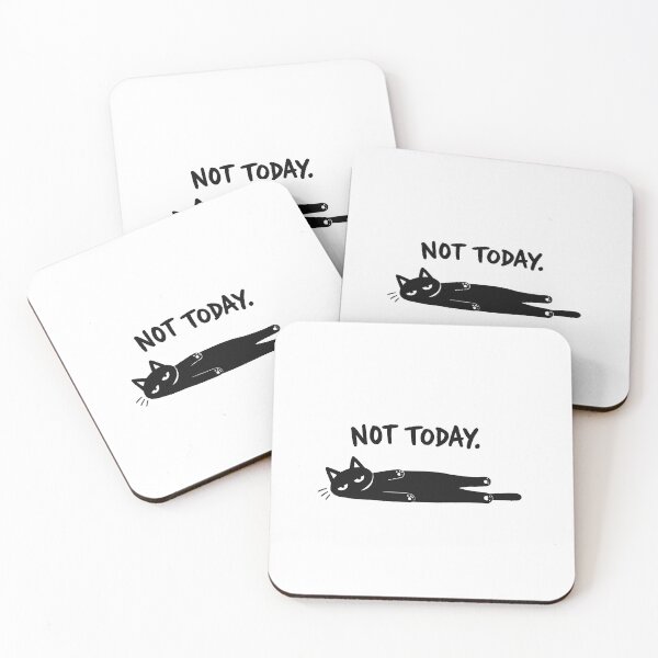 Item preview, Not Today Lazy Black Cat designed and sold by ANALOG MISCHIEF.
