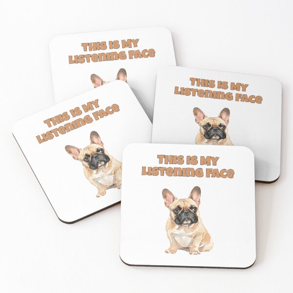Item preview, French Bulldog Listening Face Funny Frenchie Art designed and sold by NatureUnleashed.