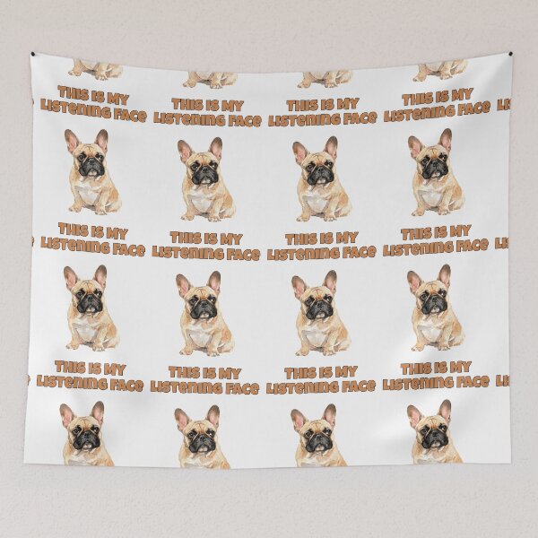 Item preview, French Bulldog Listening Face Funny Frenchie Art designed and sold by NatureUnleashed.