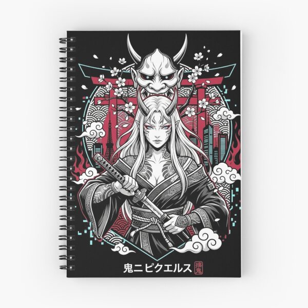Item preview, Chica samurái Oni Kunoichi – Diseño japonés de katana demoníaca en el horizonte de Tokio designed and sold by Oni-Pixels.