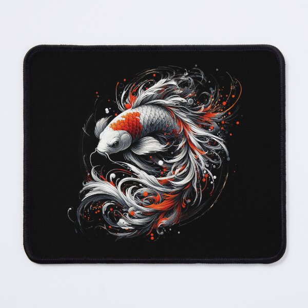 Item preview, Mystic Koi - Black Red Ink Splash Fish Art designed and sold by gkhanco.
