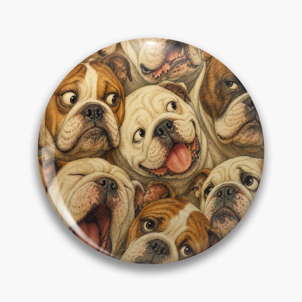 Item preview, Cute Bulldog Faces Portrait Collage designed and sold by merchxwear.