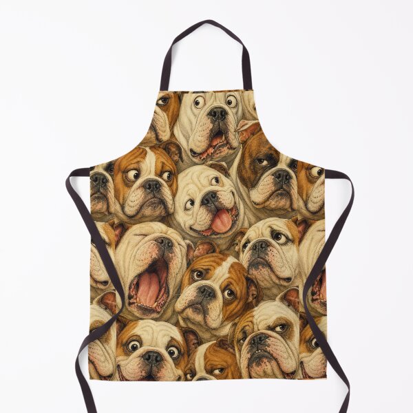 Item preview, Cute Bulldog Faces Portrait Collage designed and sold by merchxwear.