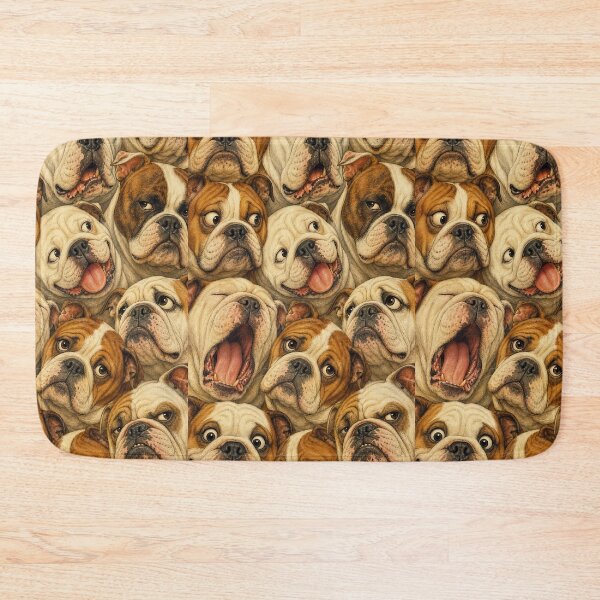 Item preview, Cute Bulldog Faces Portrait Collage designed and sold by merchxwear.