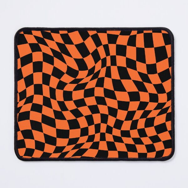 Item preview, Orange and black distorted groovy checkerboard Halloween design designed and sold by Pravokrugulnik.