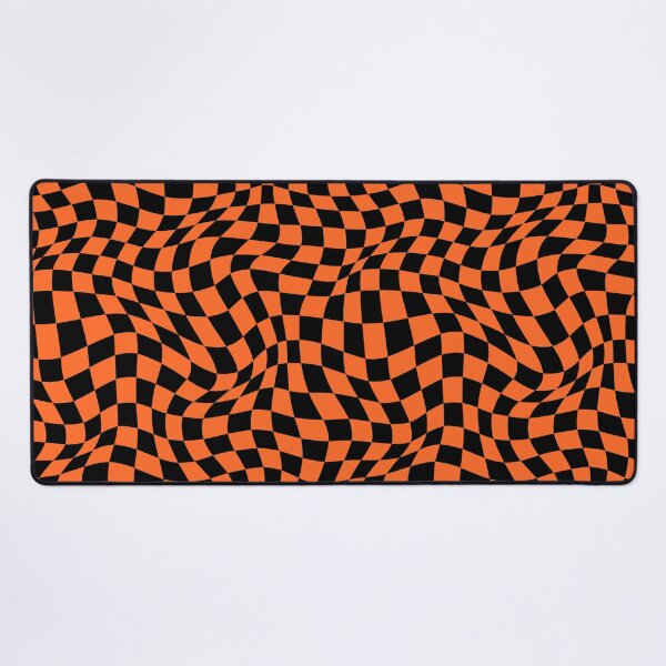 Item preview, Orange and black distorted groovy checkerboard Halloween design designed and sold by Pravokrugulnik.