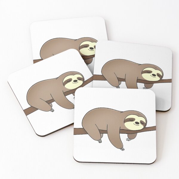 Item preview, Sloth lies on a branch. Tired lazy animal lies on branch, sloth sleeps and dreams. Design element for postcards. Cartoon minimalism  designed and sold by ArtEventET.