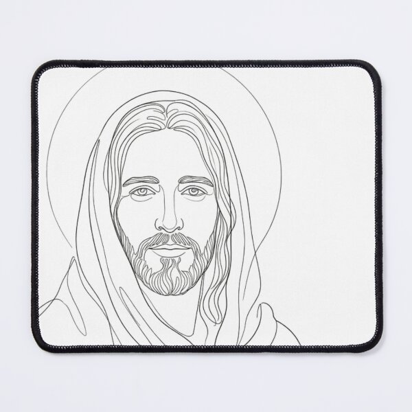 Item preview, Minimalist One-Line Drawing of the Face of Jesus Christ designed and sold by MantoSagrado.
