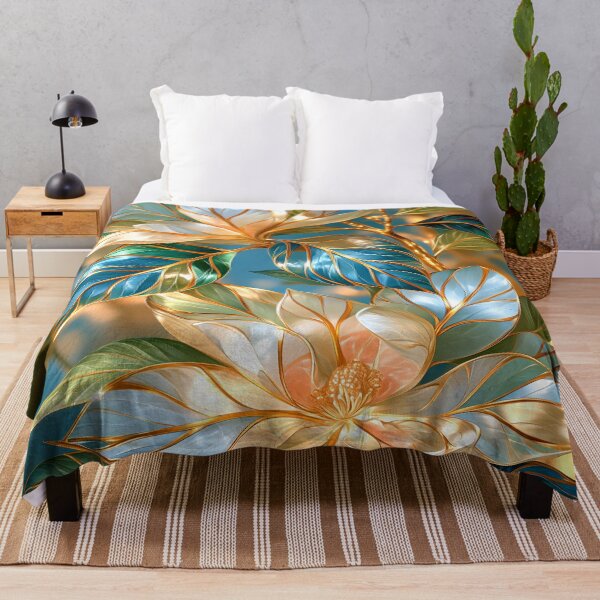 Item preview, Tropical Floral Art in Blue and Green designed and sold by MargaretWiktor.