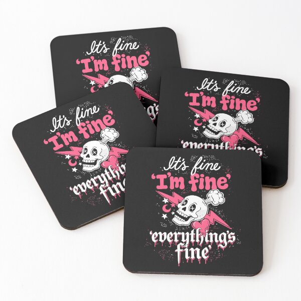 Item preview, It's Fine Im Fine Everything's Fine Funny Emo Skull designed and sold by Say It With Ink.