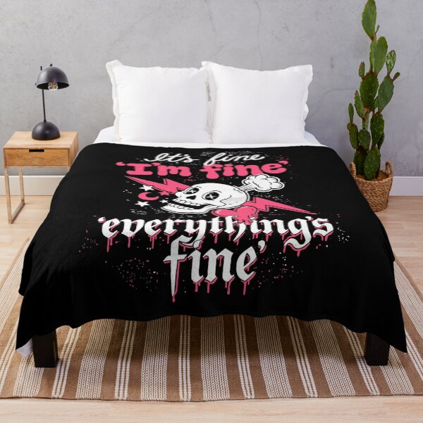Item preview, It's Fine Im Fine Everything's Fine Funny Emo Skull designed and sold by Say It With Ink.