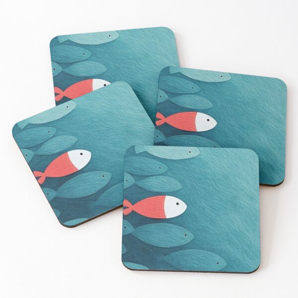 Item preview, Stand Out Red Fish Swimming Opposite Way Be Different Concept Art designed and sold by LYAN-STORE.