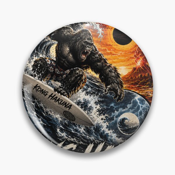 Item preview, Kong Kahuna Yin yang surfing gorilla designed and sold by EterniaE.