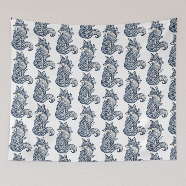 Item preview, Blue decorated wolf designed and sold by Menna2030.