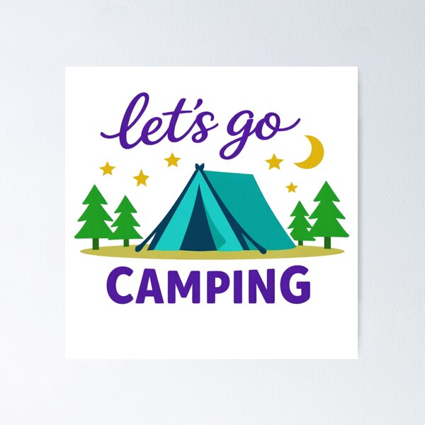 Item preview, Let’s Go Camping – Colorful Modern Tent & Pine Trees Design designed and sold by GabeMountainArt.