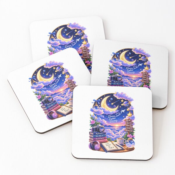 Item preview, Dream Explore Discover Sky Sticker | Moon & Stars Aesthetic | Celestial Travel Dreamer Art designed and sold by Ishratparween11.