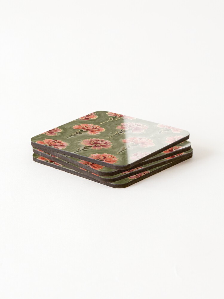 Thumbnail 4 of 5, Coasters (Set of 4), Carnations  designed and sold by GraphicsClub.