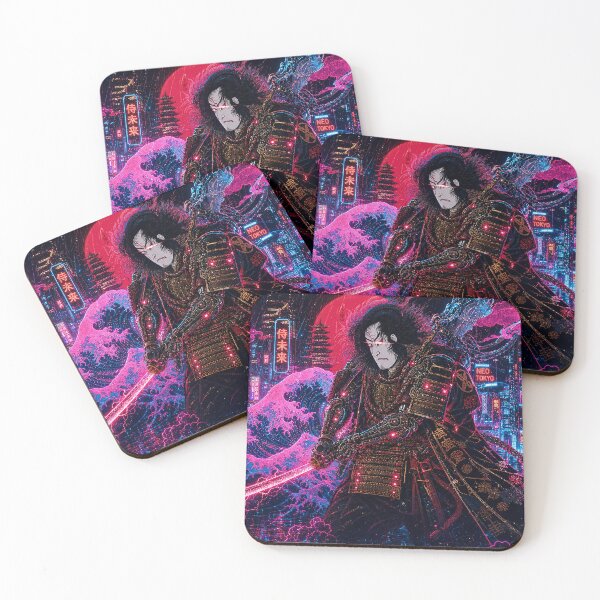 Item preview, The Great Wave of Neo Tokyo | Cyberpunk Kabuki Warrior designed and sold by RhymeArc.