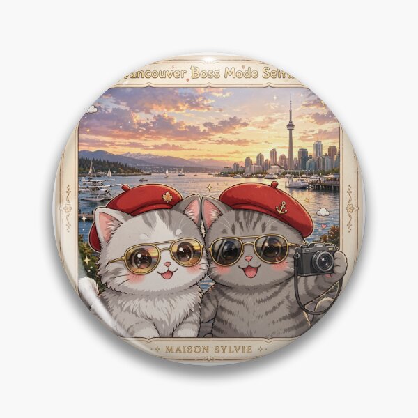 Item preview, Toronto Sunset Selfie - Freda & Junior Red Beret Cats Boss Mode Canada designed and sold by MAISON SYLVIE.