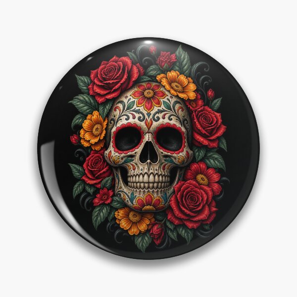 Item preview, Calavera del Día de Muertos – Rosas y Caléndulas designed and sold by BeastMode.