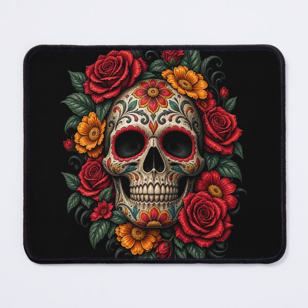 Item preview, Day of the Dead Skull – Roses & Marigolds designed and sold by BeastMode.