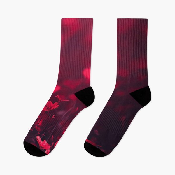 Item preview, Dark Red Flowers Field Romantic Crimson Floral Bokeh designed and sold by LYAN-STORE.