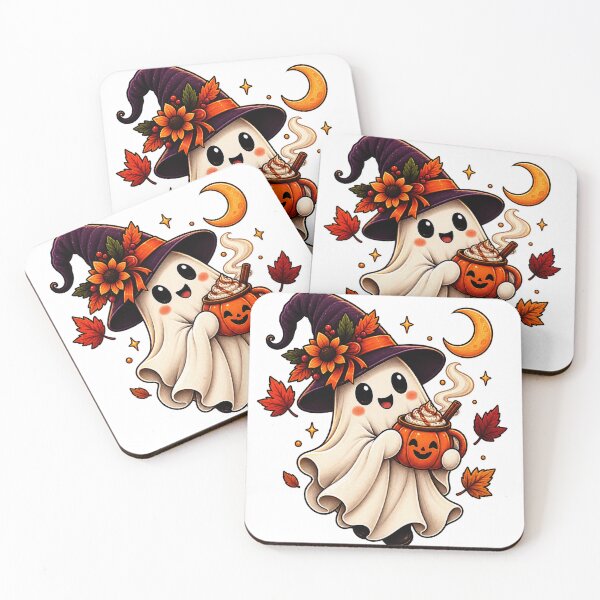 Item preview, Cute Halloween Ghost Pumpkin Witch Autumn designed and sold by Dreamy Ocean Art.