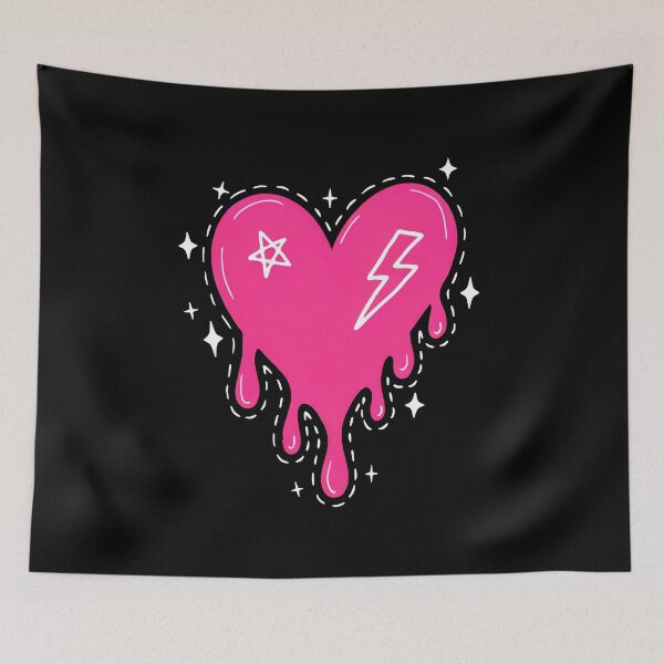 Item preview, Pink Dripping Heart Lightning Bolt Scene Kid designed and sold by Say It With Ink.