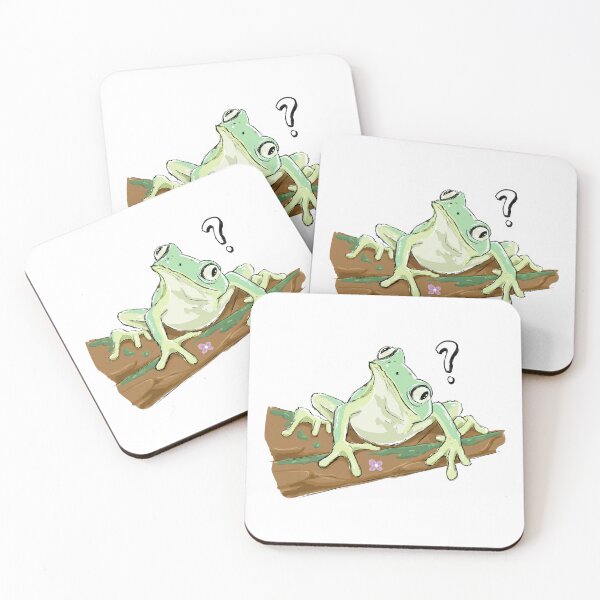 Item preview, Confused Frog Sitting on Log designed and sold by Macarhoneeart.
