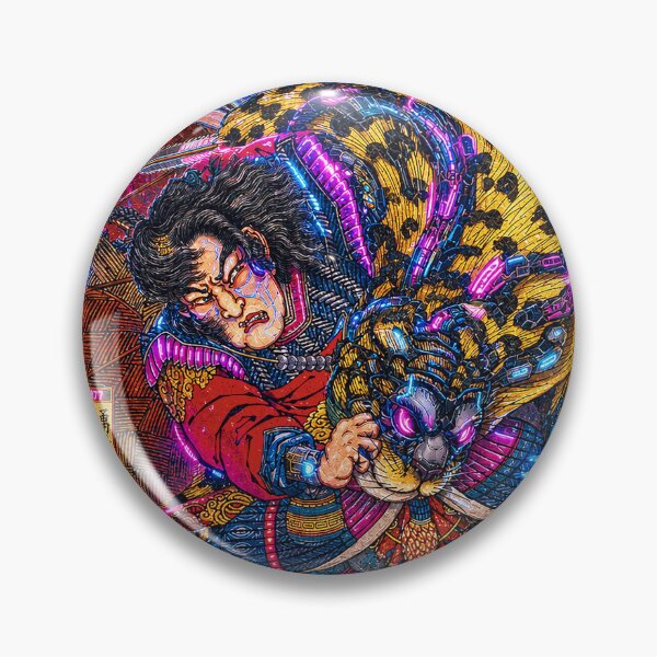 Item preview, Cyberpunk Ukiyo-e Warrior and Leopard | Neo Tokyo designed and sold by RhymeArc.