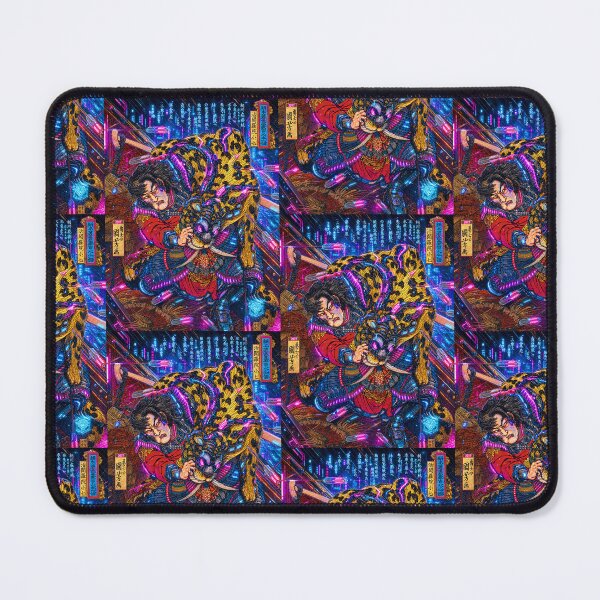Item preview, Cyberpunk Ukiyo-e Warrior and Leopard | Neo Tokyo designed and sold by RhymeArc.