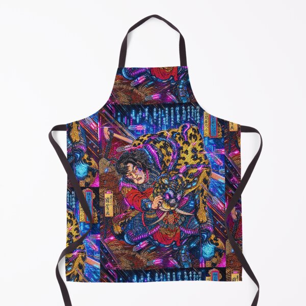 Item preview, Cyberpunk Ukiyo-e Warrior and Leopard | Neo Tokyo designed and sold by RhymeArc.
