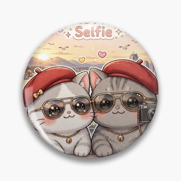 Item preview, Vancouver Boss Mode Selfie - Freda & Junior Red Beret Cats Kawaii Art designed and sold by MAISON SYLVIE.