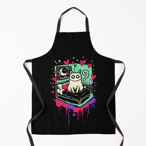 Item preview, Quirky Cat Bedroom Scene Kid Emo Style Gift designed and sold by Say It With Ink.