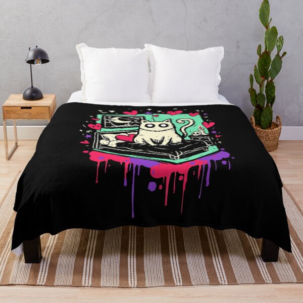 Item preview, Quirky Cat Bedroom Scene Kid Emo Style Gift designed and sold by Say It With Ink.