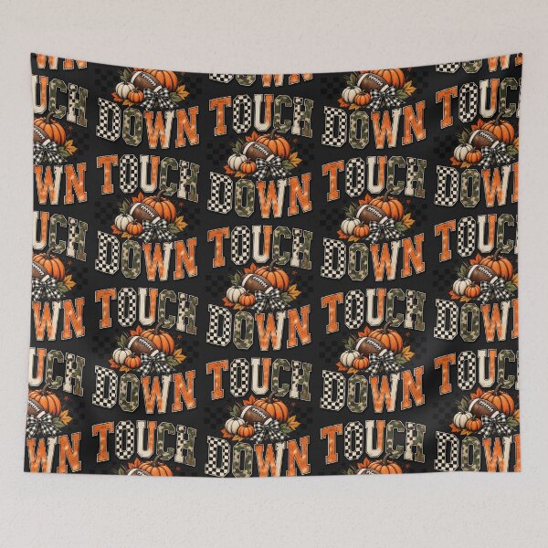 Item preview, Touchdown Fall - Pumpkin Football Checkered Camo Fall Season Design designed and sold by Lozarux.