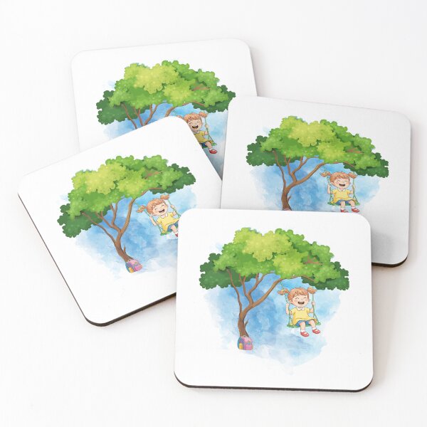 Item preview, Niña pequeña en un columpio bajo un árbol: un diseño infantil y caprichoso inspirado en la naturaleza. designed and sold by CREATIVE HIVE.