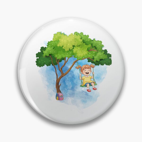Item preview, Little Girl on a Swing Under the Tree – Whimsical Childhood Nature Design designed and sold by CREATIVE HIVE.