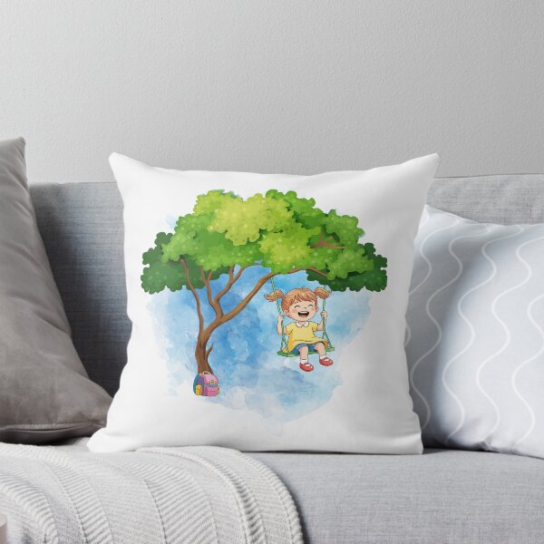 Item preview, Little Girl on a Swing Under the Tree – Whimsical Childhood Nature Design designed and sold by CREATIVE HIVE.