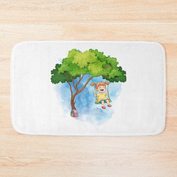 Item preview, Little Girl on a Swing Under the Tree – Whimsical Childhood Nature Design designed and sold by CREATIVE HIVE.