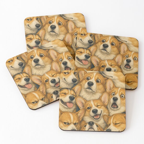 Item preview, Cute Corgi Faces Portrait Collage designed and sold by merchxwear.