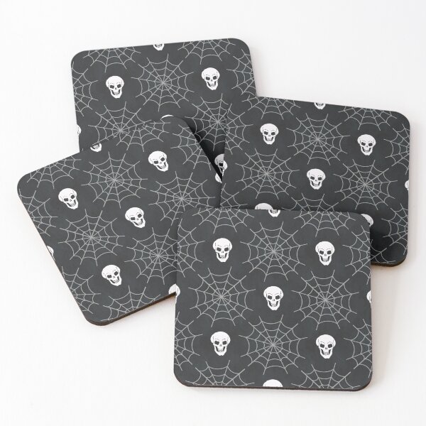 Item preview, Halloween Pattern Design with Skulls and Spider Webs designed and sold by studiodrchicken.